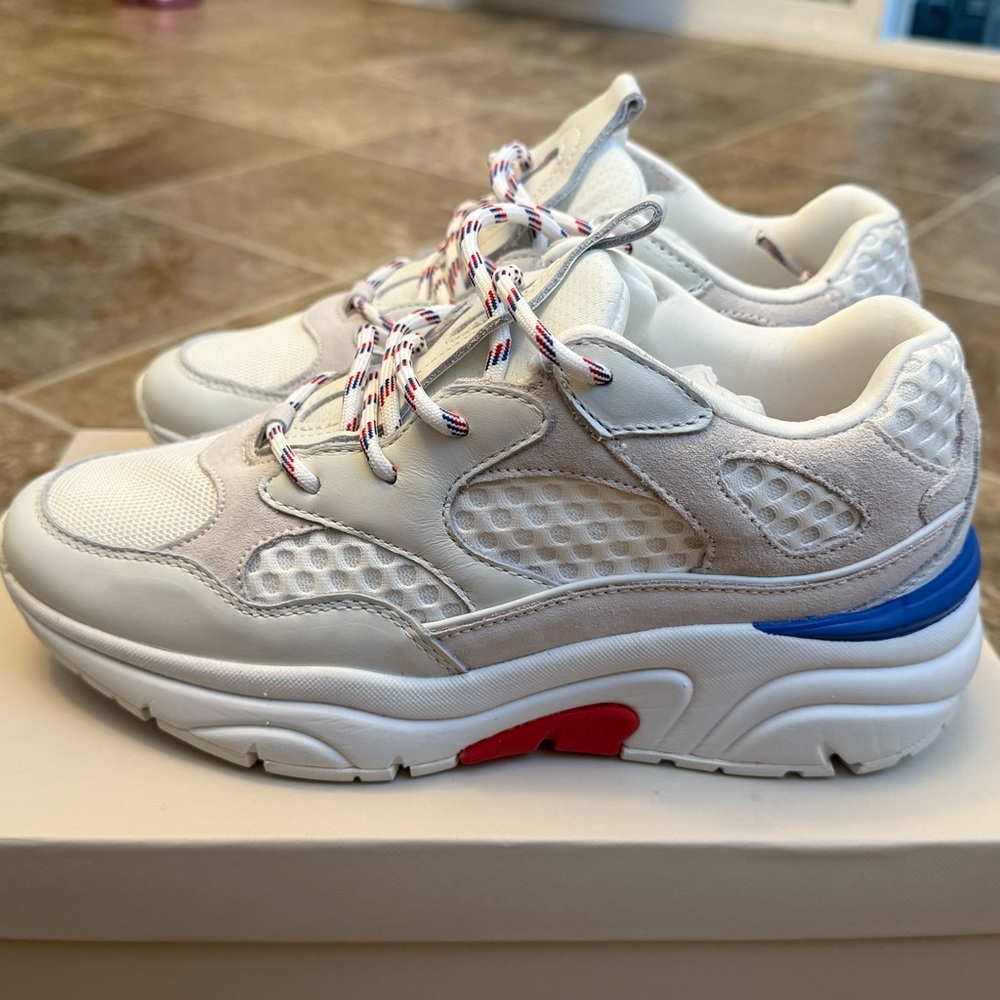 NEW Marc Fisher LTD Women's Nella White Leather Sneakers Chunky Platform Size 7